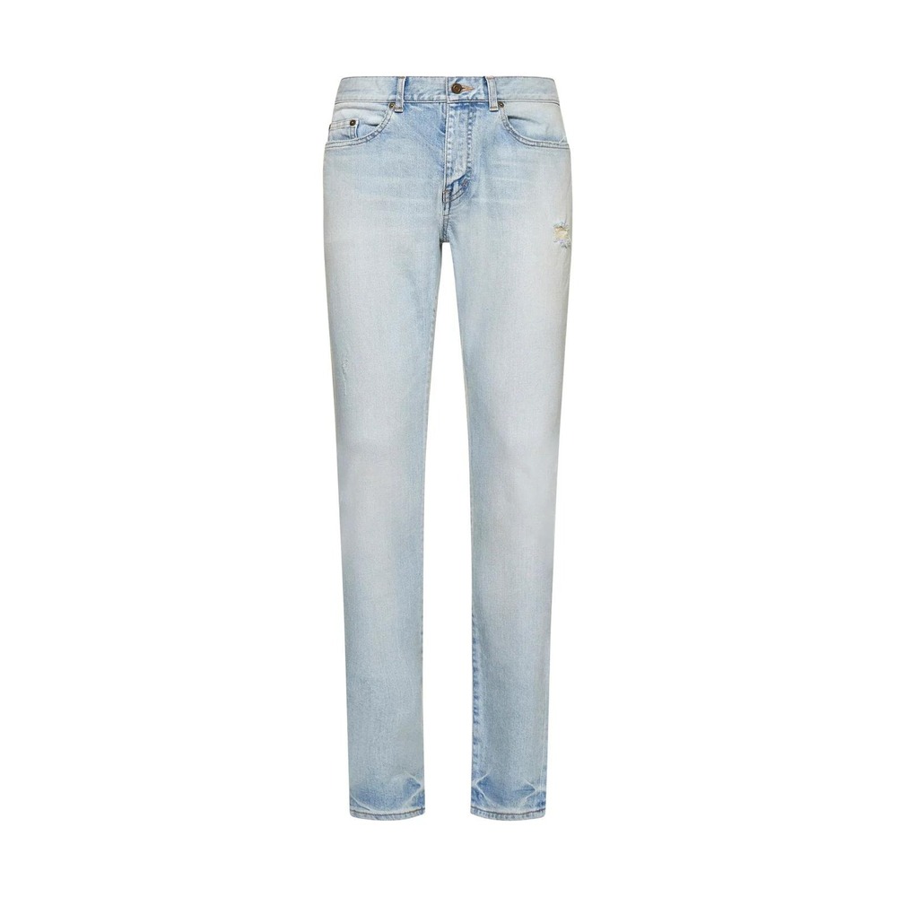 Size 31 - Saint Laurent Button Detailed Jeans Distressed Slim Fit Denim Jeans